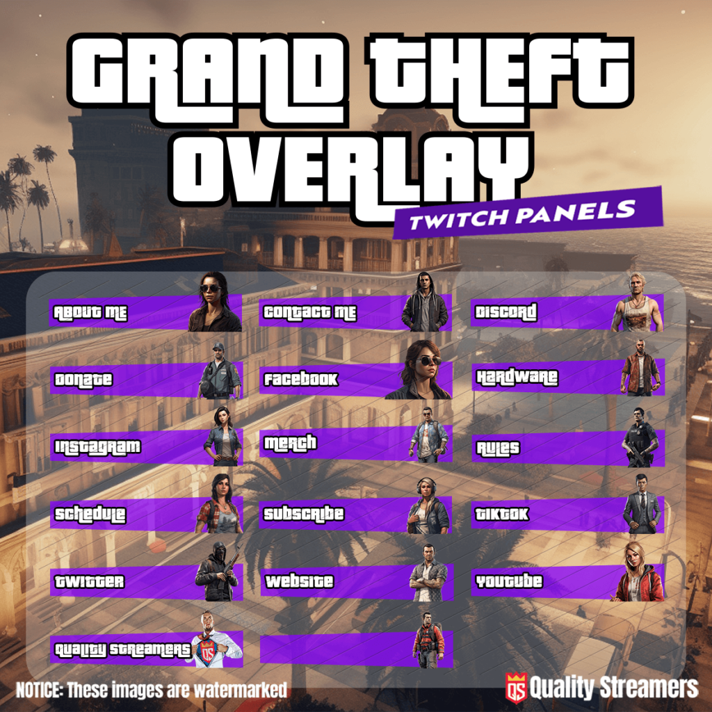 Grand Theft Overlay & Alerts Package – Quality Streamers